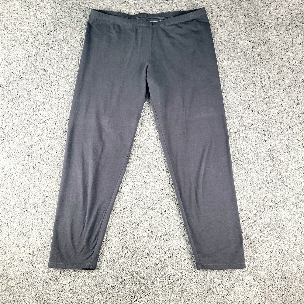 Eileen Fisher Pants Womens M Black Pull On Capri Comfort Casual Made In USA